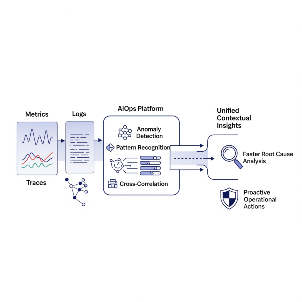 AIOps Analyzing Metrics, Logs, and Traces for Unified Insight