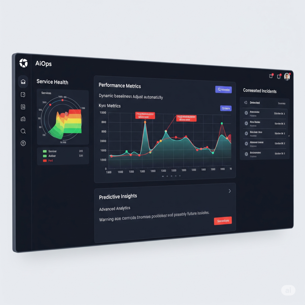 Mockup of an AIOps Dashboard